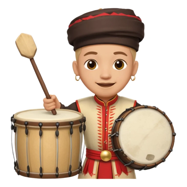 cheerful drum being played at dawn for sahur sticker