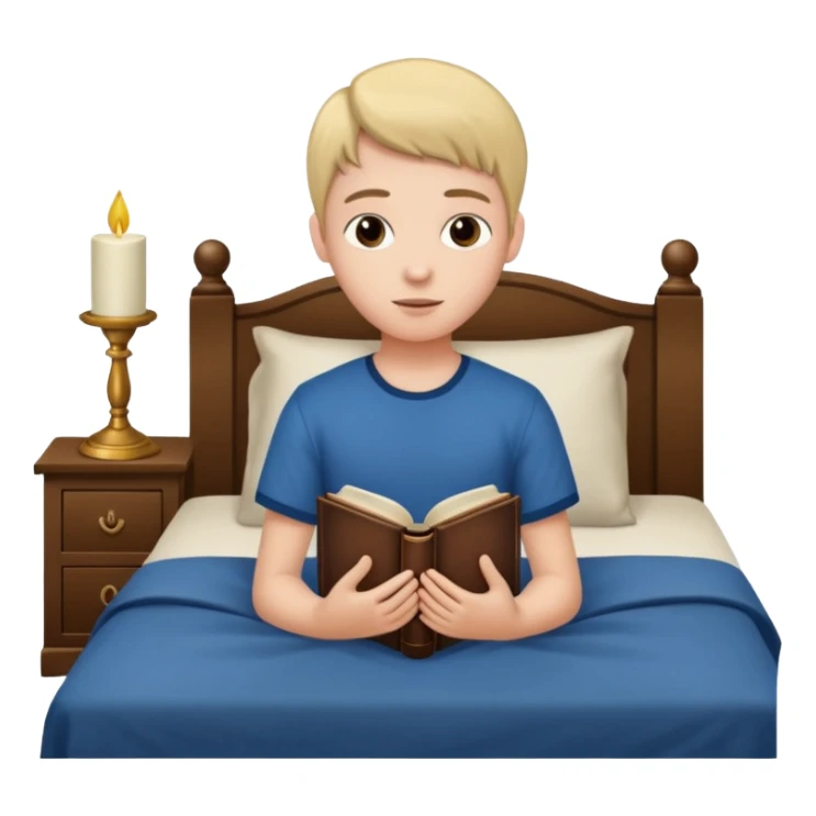 adolescente con la bliblia en la cama sticker