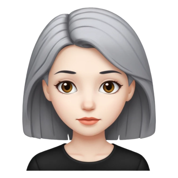 Young woman with black and gray hair
 sticker