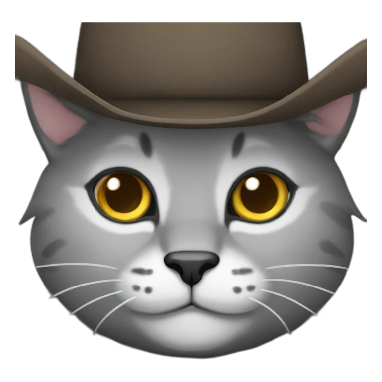 dark-gray-cat-with-white-forehead-and-brown-cowboy-hat sticker