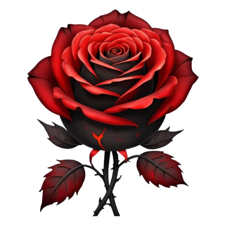 A black burning rose sticker