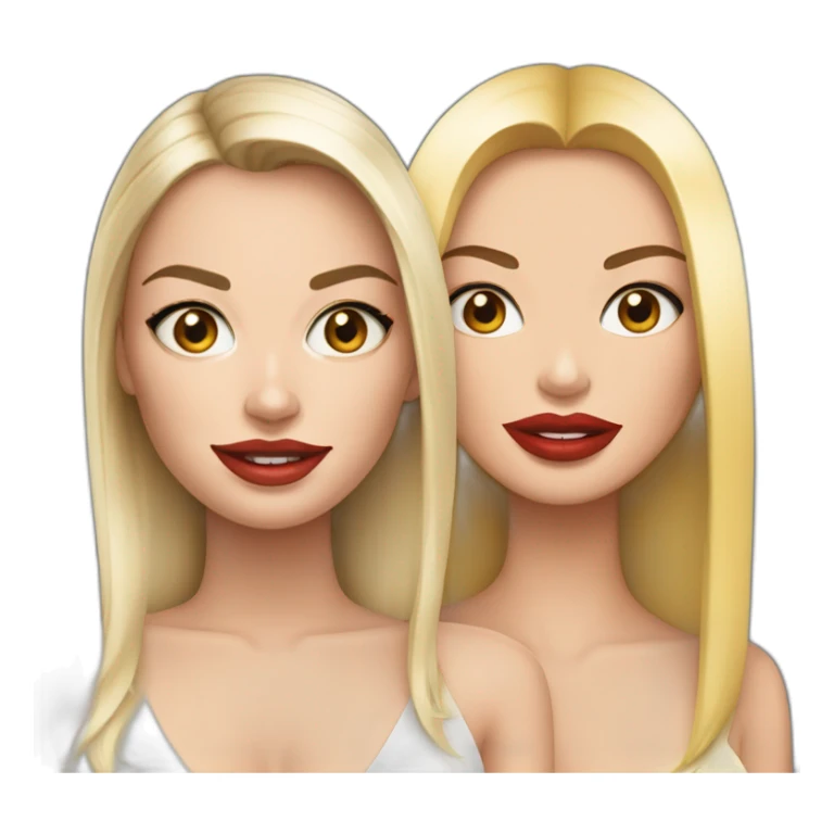 Margot robbie and megan fox with straight hair sticker