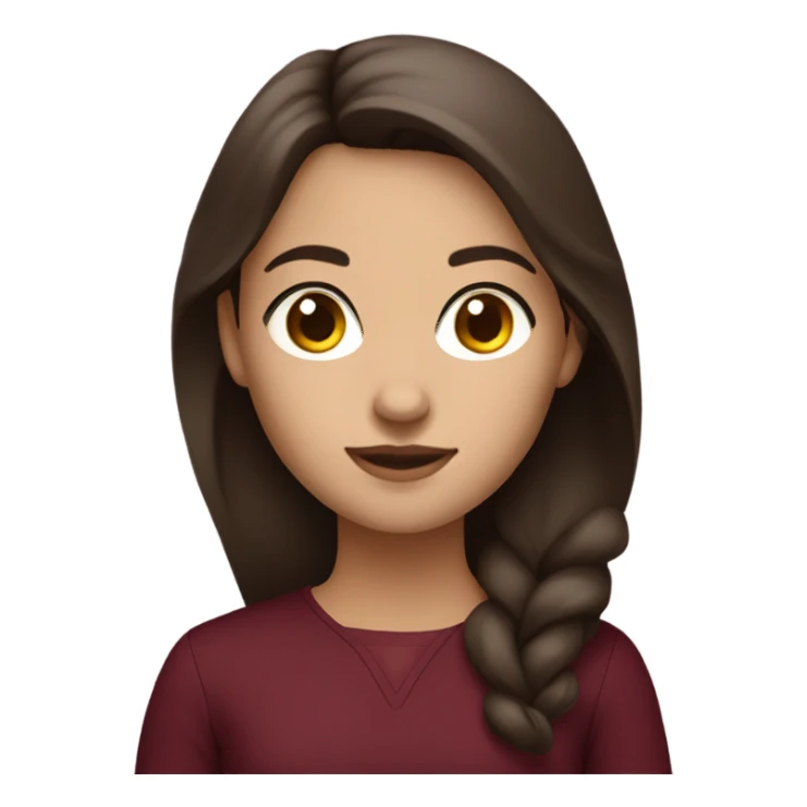 girl brunette in burgundy colors sticker