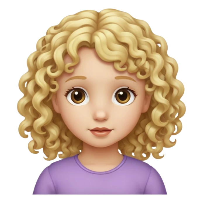 little girl with blonde curly hair sticker