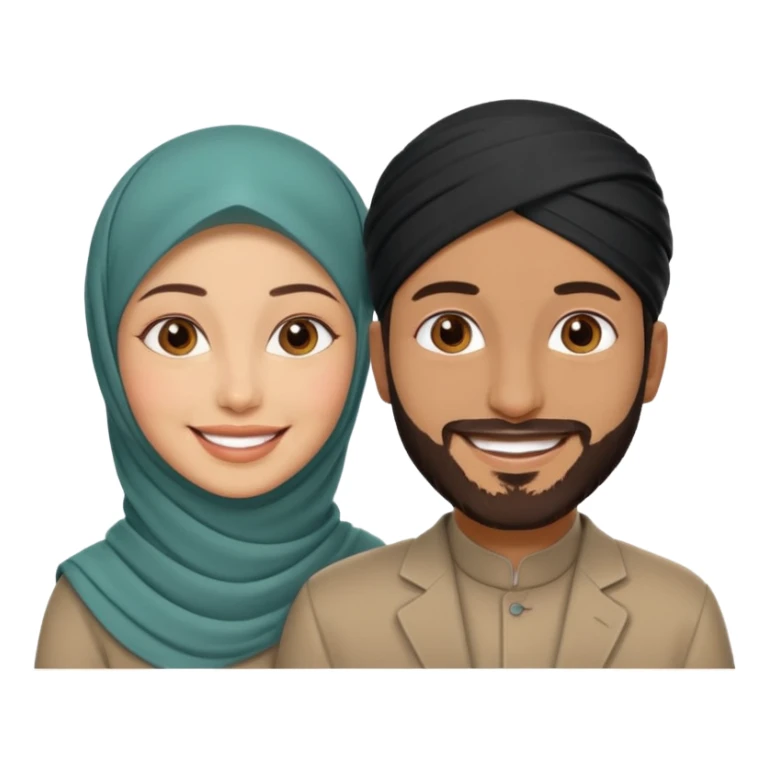 muslim couple beautiful finish sticker