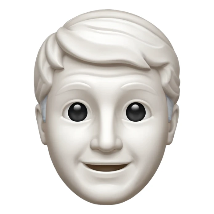 Marble style statue of man head happy full white sticker