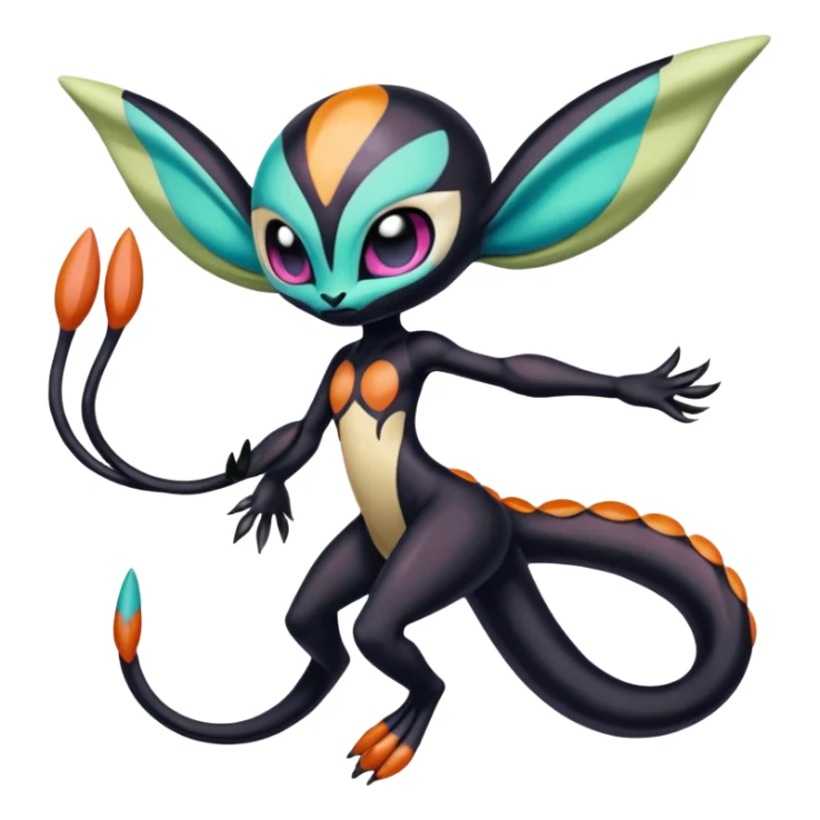 Colorful Realistic Exotic Meloetta-Venom-Stitch-Fakémon-creature-hybrid sticker