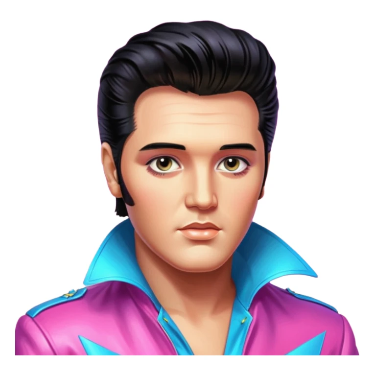 synthwave aesthetic brilliant divine lighting, oil paint  -  elvis presley sticker