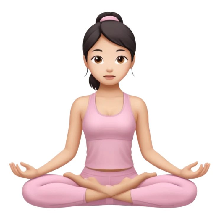 asian yoga girl light pink clothes  sticker