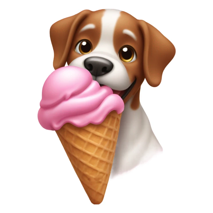 A pink dog eating ice cream  sticker
