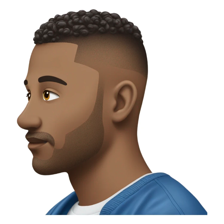 ￼￼ Man with a blue low taper fade ￼ sticker