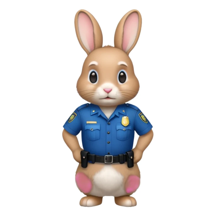 rabbit in police uniform sticker
