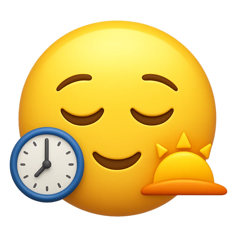 emoji stile iphone 3d che rappresenta la mattina presto come orario sticker