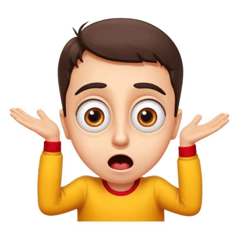 “Funny Spanish cartoon character with big expressive eyes, over-the-top reactions, bright colors, exaggerated comedy pose, cute but chaotic energy, meme-style, perfect for viral videos.” sticker