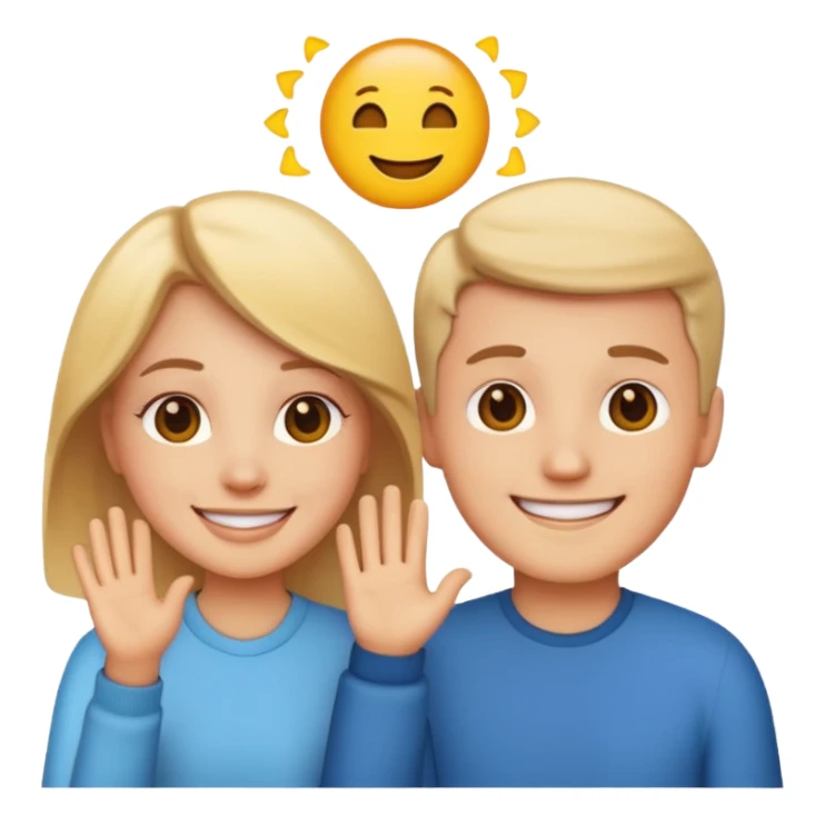 white couple falling in love, emoji sticker