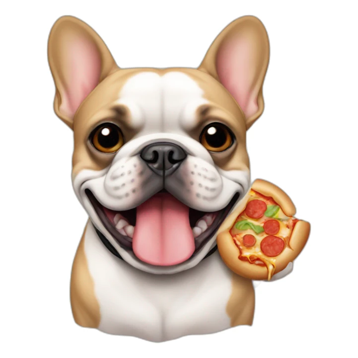 French bulldog eat pizza burger sticker