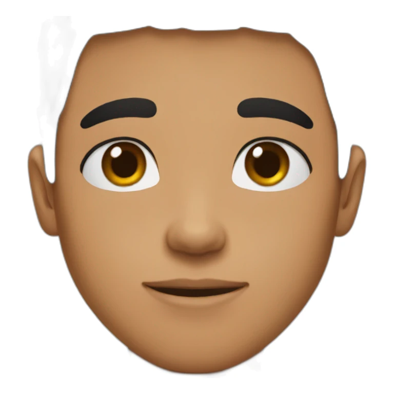 half brown boy with brown eyes and half black hair sticker