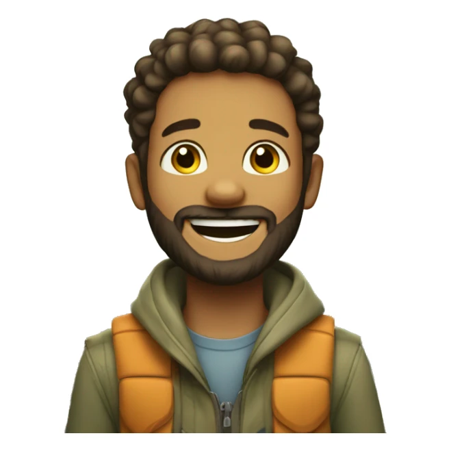 cheerful boy in nature add braces and fuller beard sticker