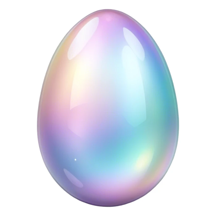 Sparkly glossy glittery Pastel iridescent transparent glass crystal egg sticker