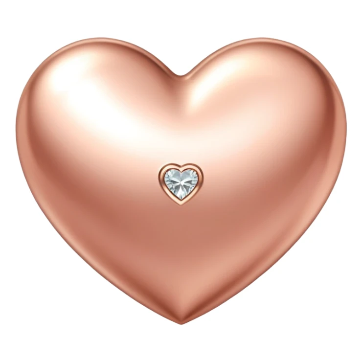 Sparkling rose gold heart with tiny diamond accents sticker