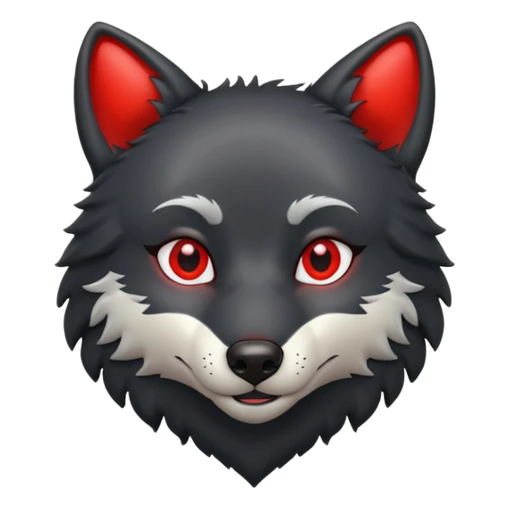 Red heart with black wolf sticker