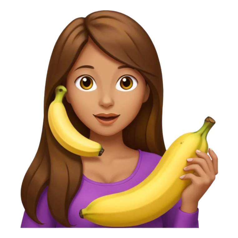 topless woman with big boobs sucking a banana sticker