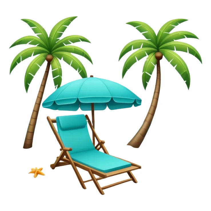 Beach paradise with palm trees and lounge chair sticker