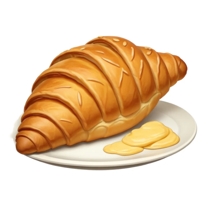 Croissant on the white plate sticker