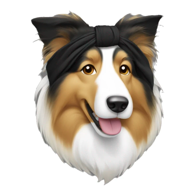 Rough collie in a black bandanna  sticker