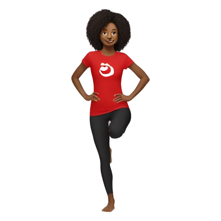 yoga tshirt red sticker