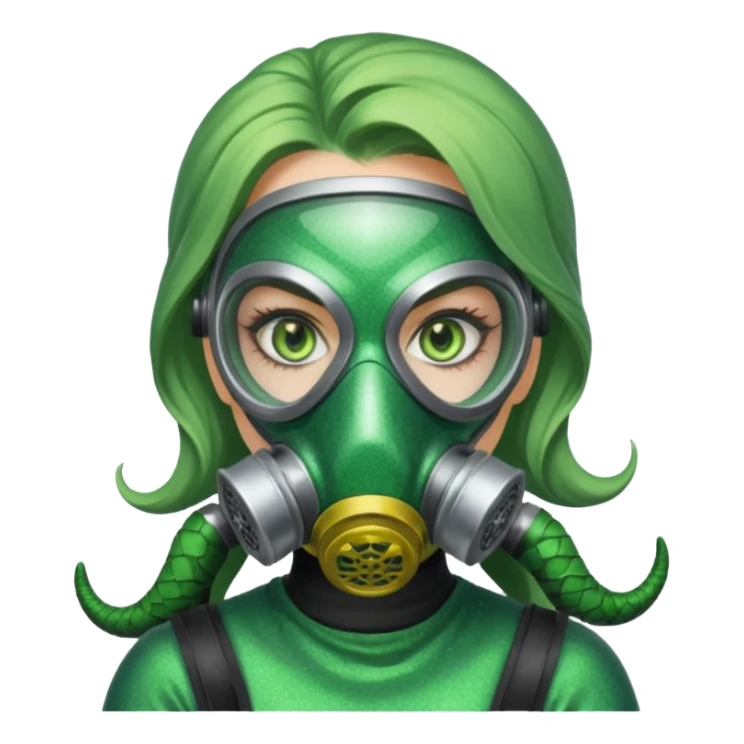 glitter green viper valorant female gas mask sticker