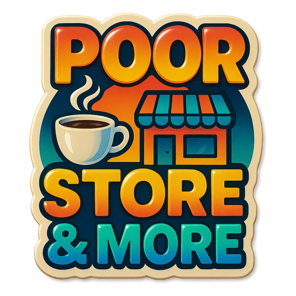 Cafe named poor store & More sticker