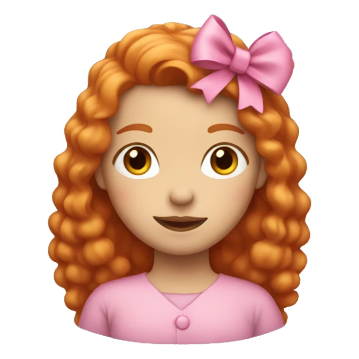 ginger woman with emoji pink bow sticker