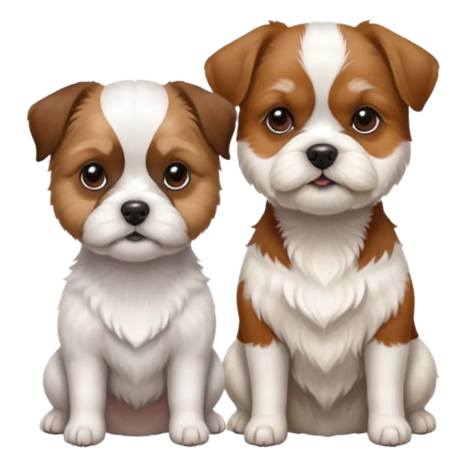 two dogs sitting next to each other: one jack rassel, one shizu sticker