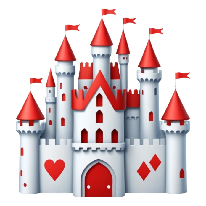 castle made off playing cards sticker