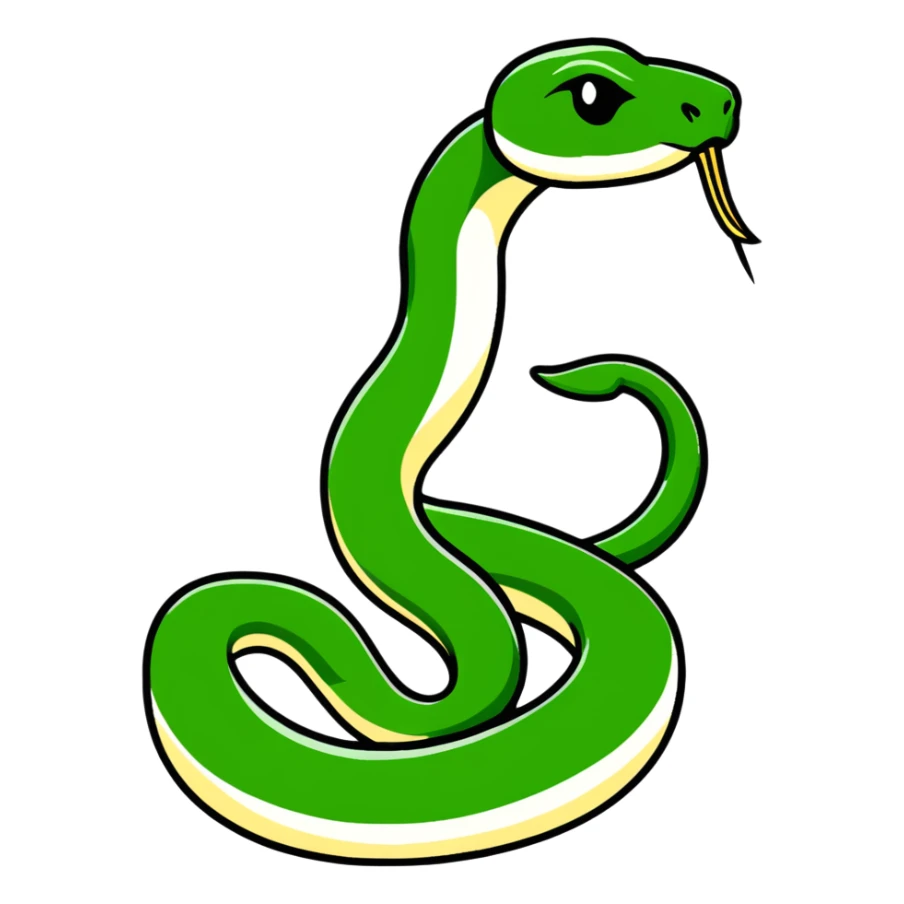 Geometric Maya style snake - sneaky message, strictly white and deep dark green only, angular sharp lines sticker