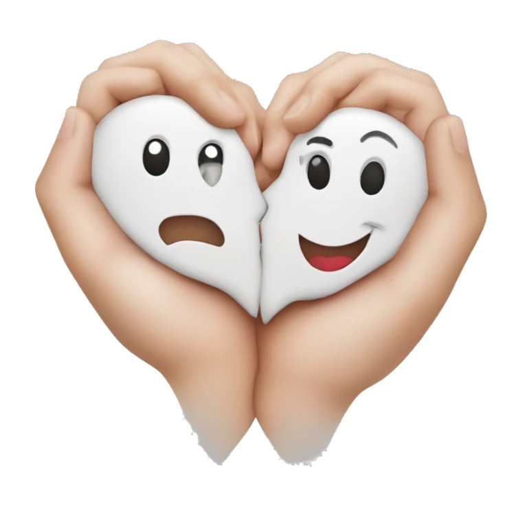 Hand heart shape with couple kissing on the back  sticker