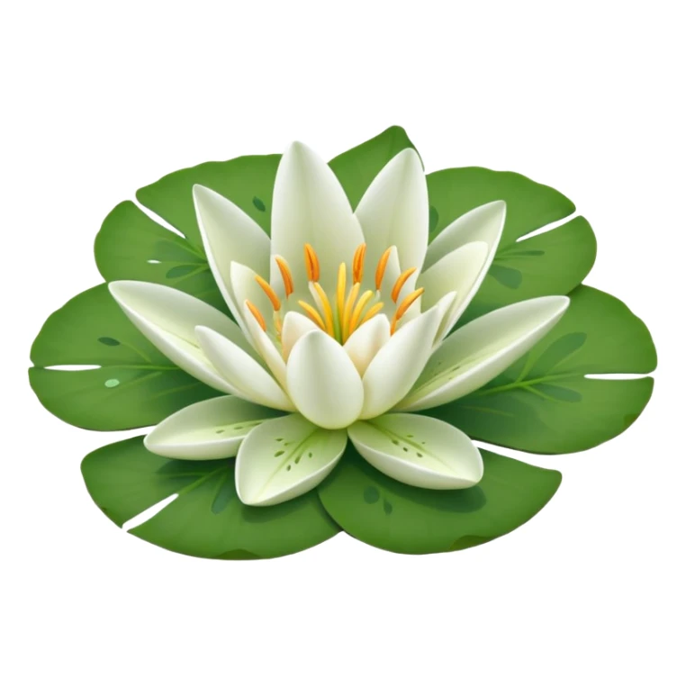 a pretty lily flower on a green circle lilypad sticker