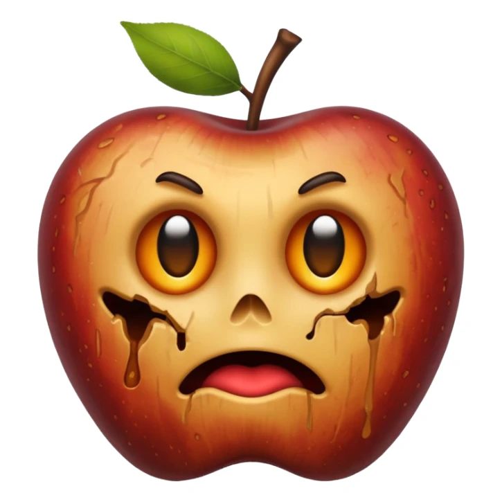 Rotten apple emoji no face sticker