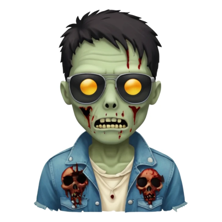 zombie with black sunglasses sticker