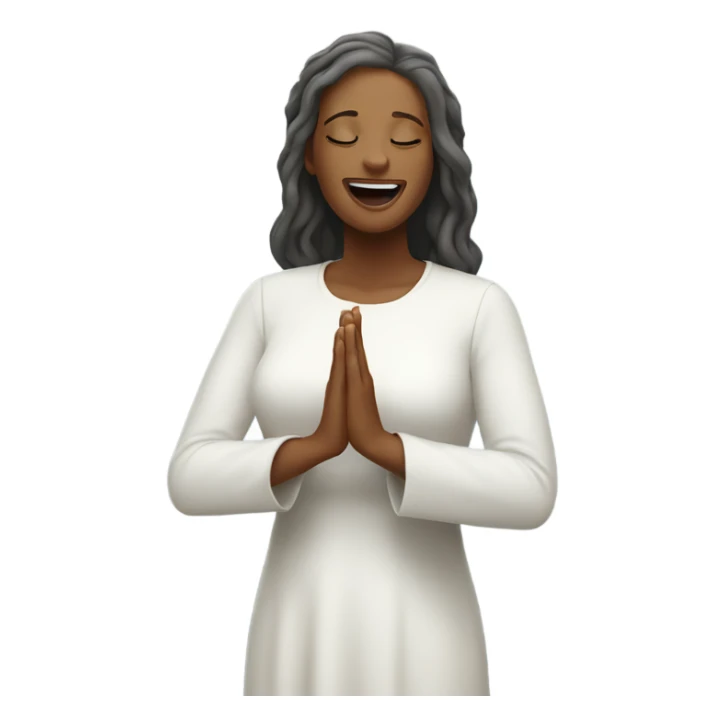White Woman praising god sticker