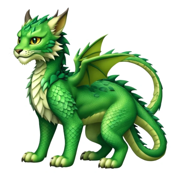 Green Dragon-type Fakémon-Lynx full body sticker