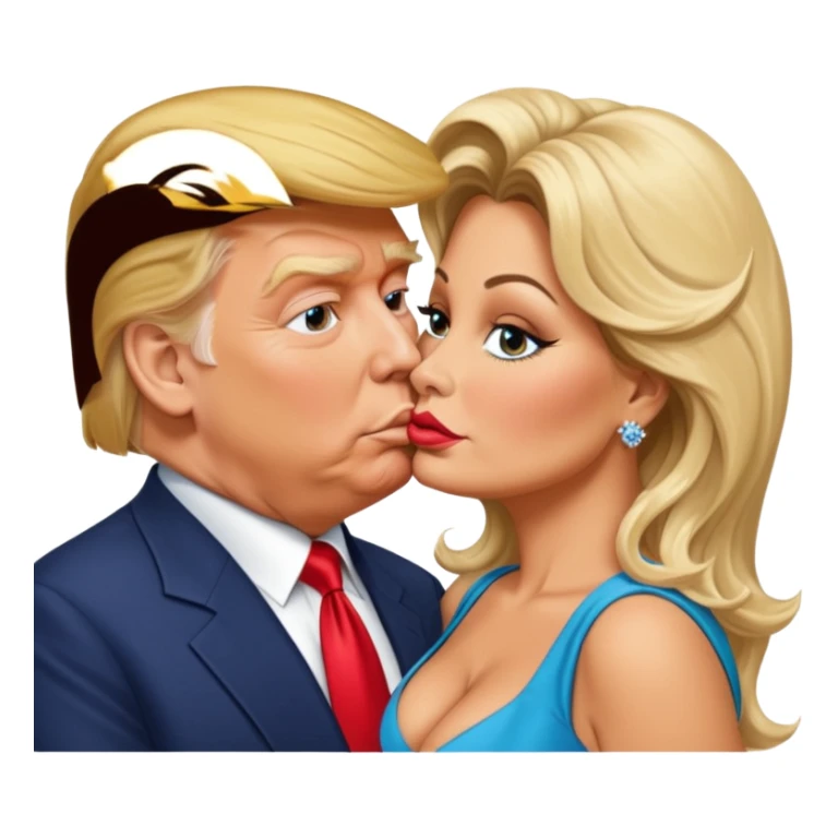 Donald trump and Jennifer coolidge kissing sticker