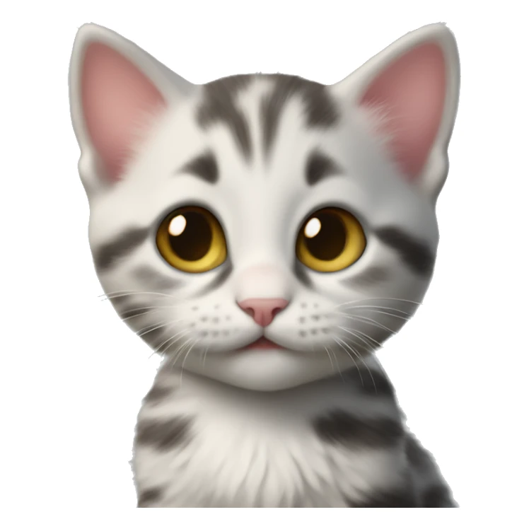 photorealistic kitten with heart sticker