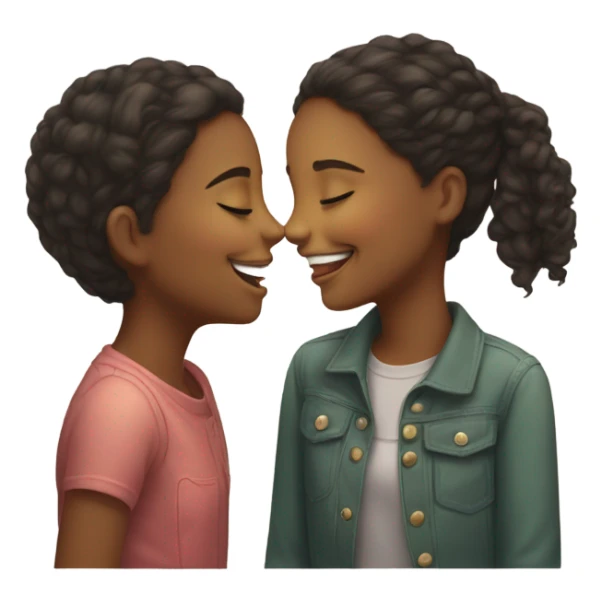 A girl kissing a girl sticker