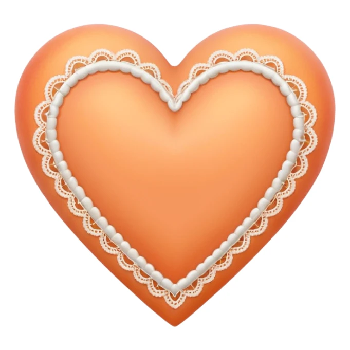 cute peach colored heart with lace trimming sticker