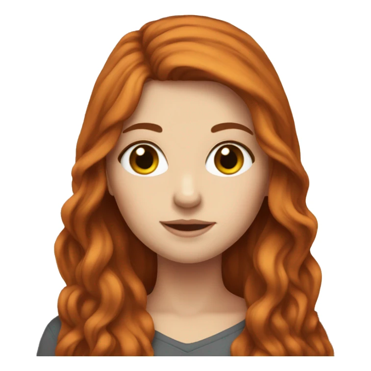 white girl with long auburn hair  sticker