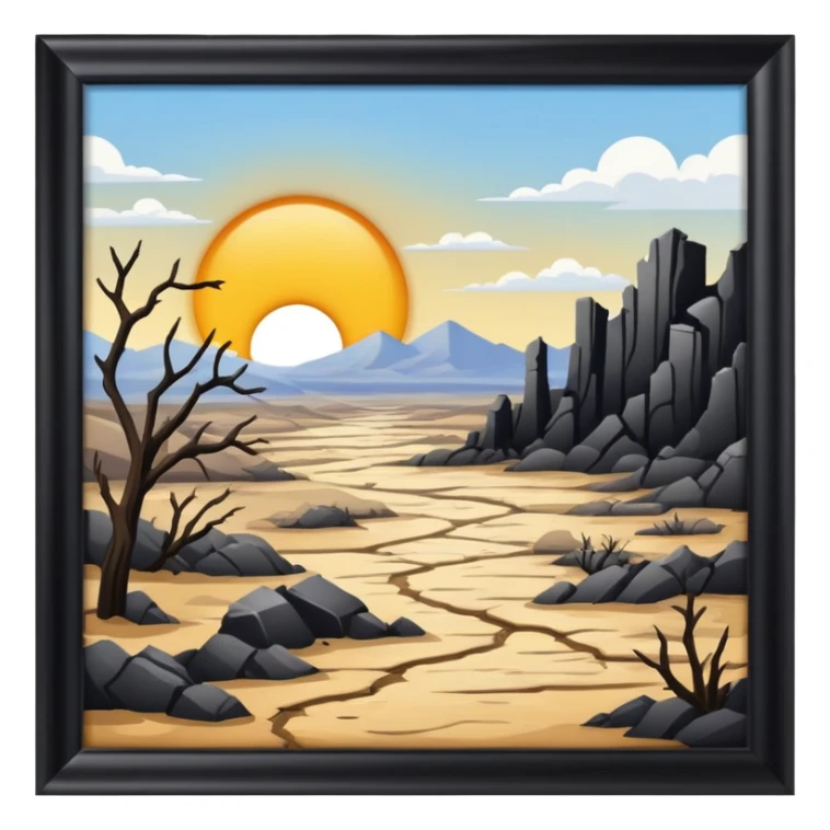 Dead dry deserted crumbling sunny scenery  sticker