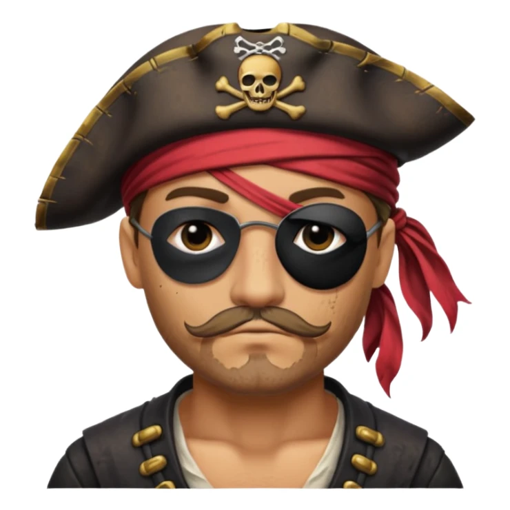 pirate with black eyepatch covering one eyeü sticker