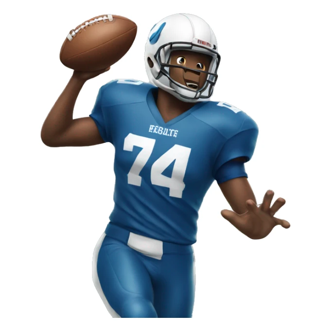 A football player throwing a football  sticker